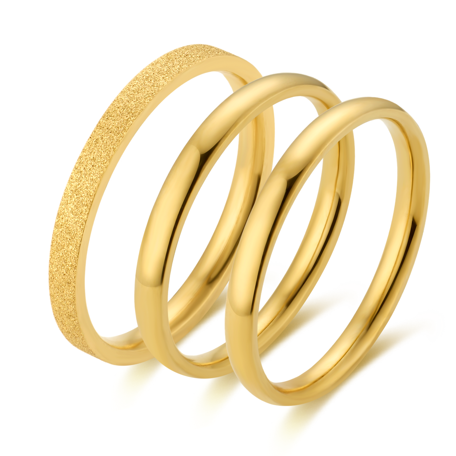 Serenity Triple Hoop Ring Set - Gold