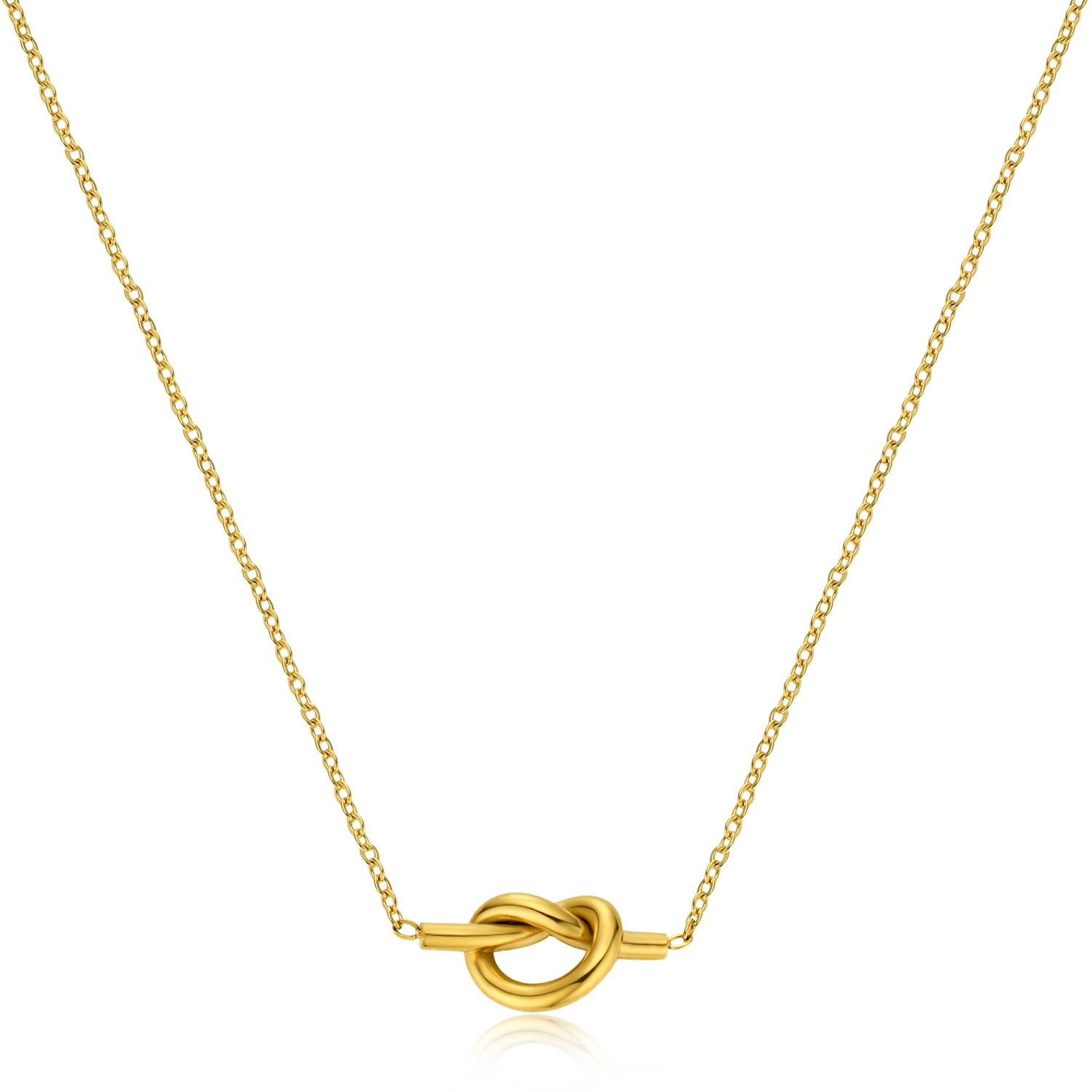 Love Knot Heart Necklace-Gold