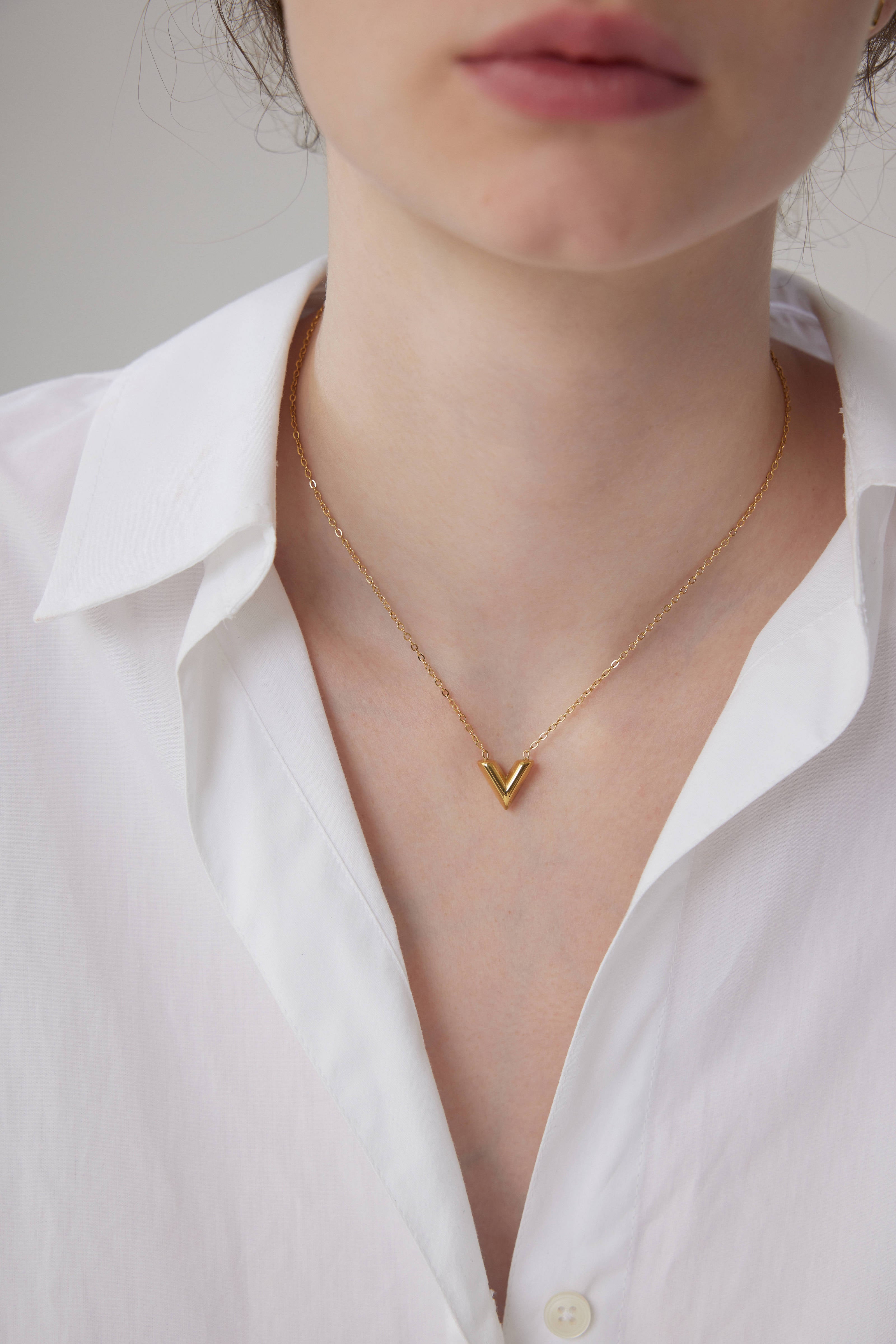 V-Cut Necklace - Gold