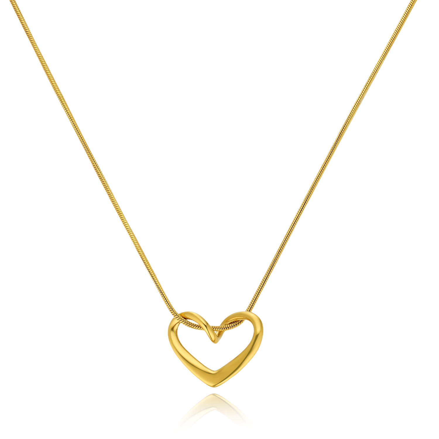 Entwined Heart Necklace - Gold