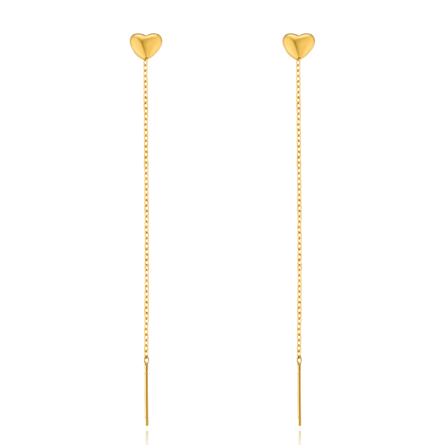 Emily Heart Tassel Earrings – Gold