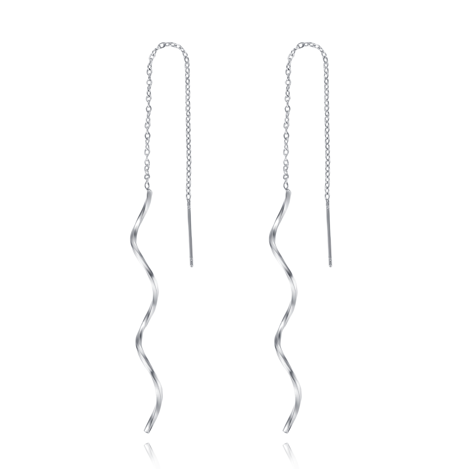 Julia Wavy Earrings - Silver