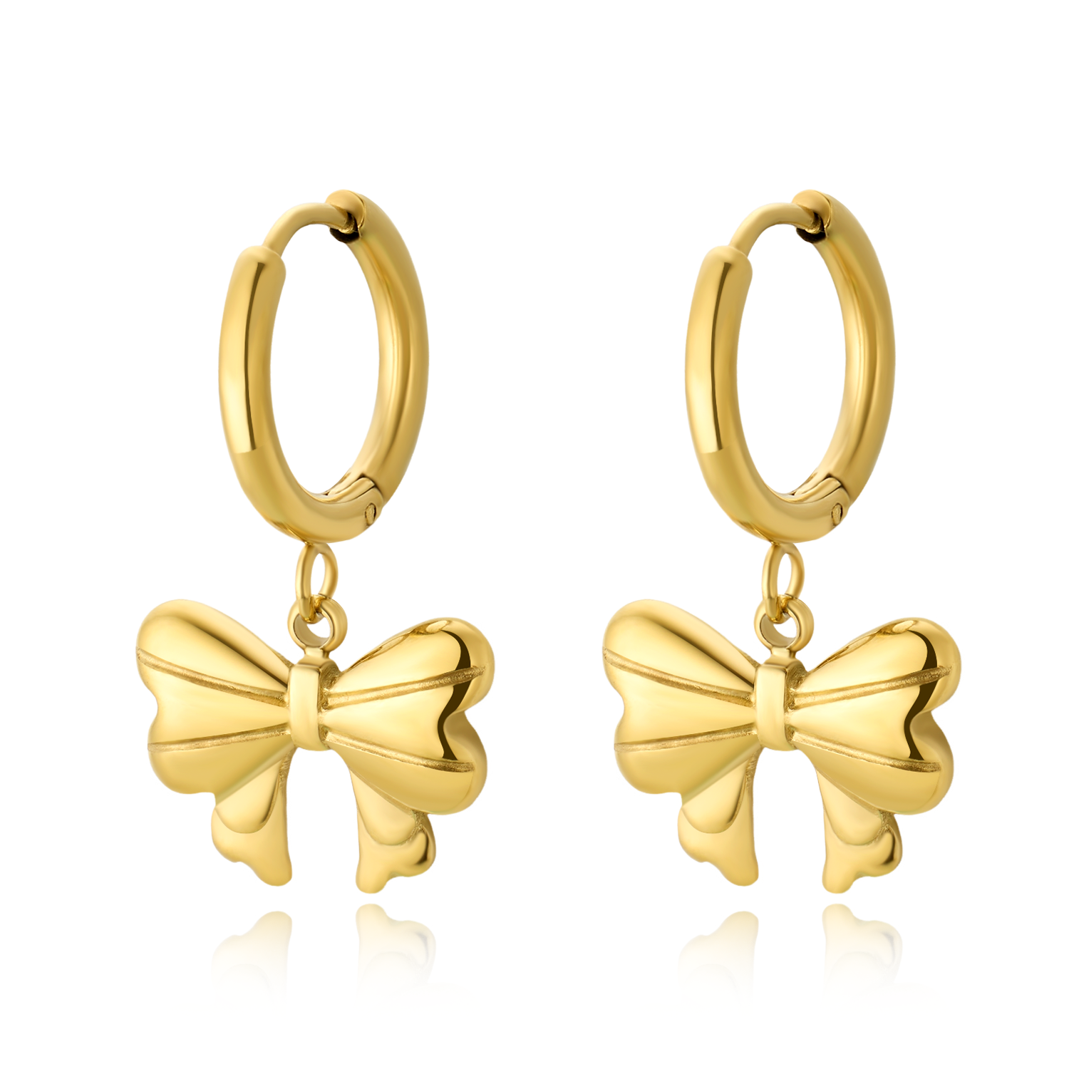 Mia Ribbon Earrings - Gold