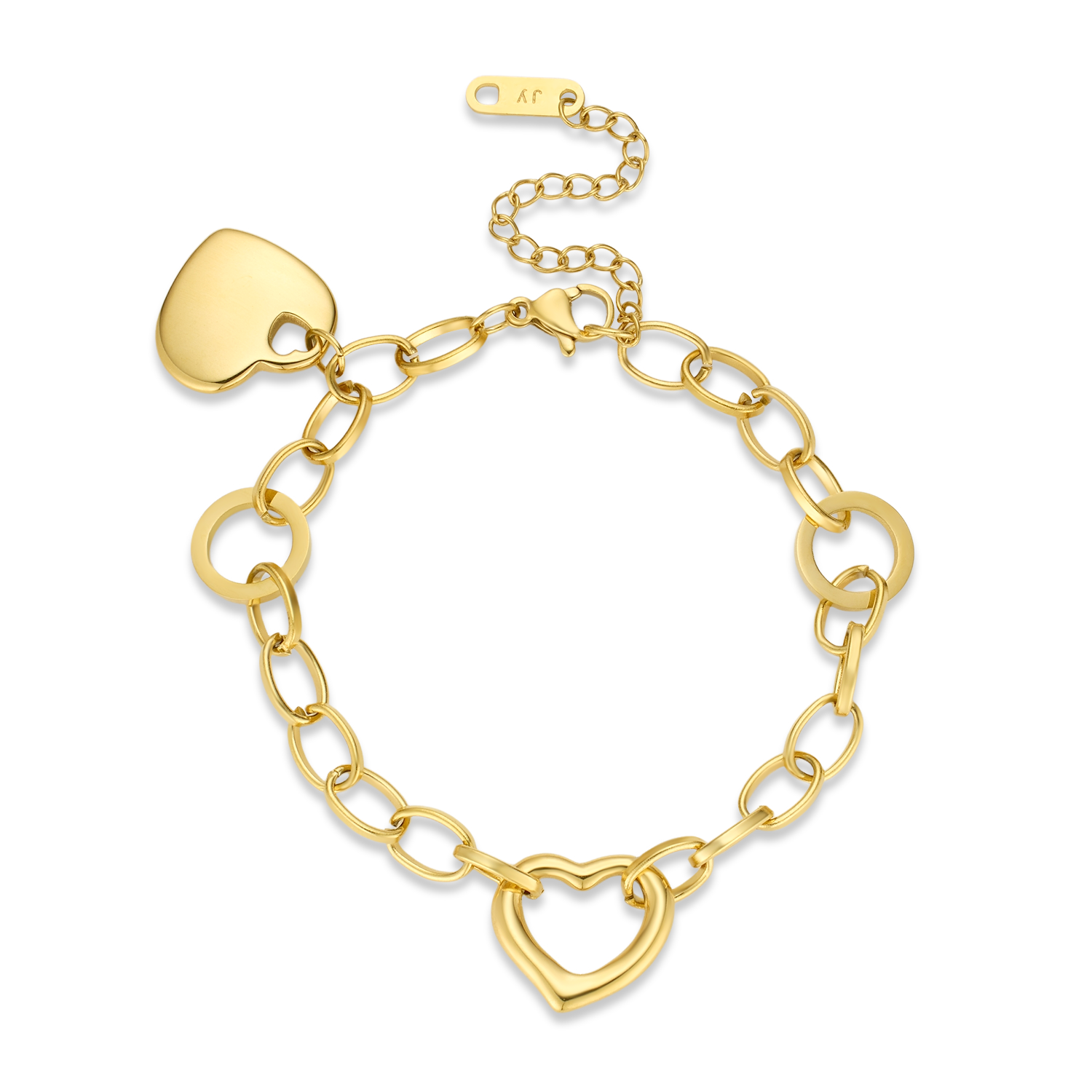 “String of Heart”Charm Bracelet - Gold