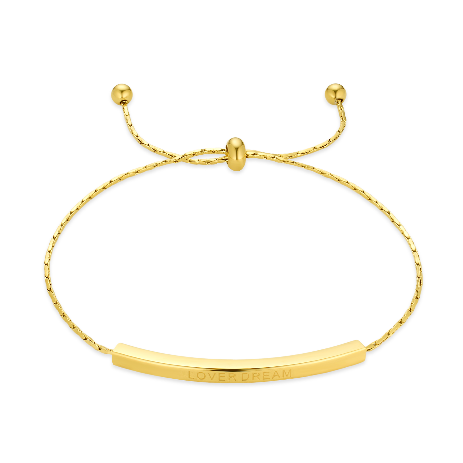 "LOVER DREAM" Drawstring Bracelet - Gold