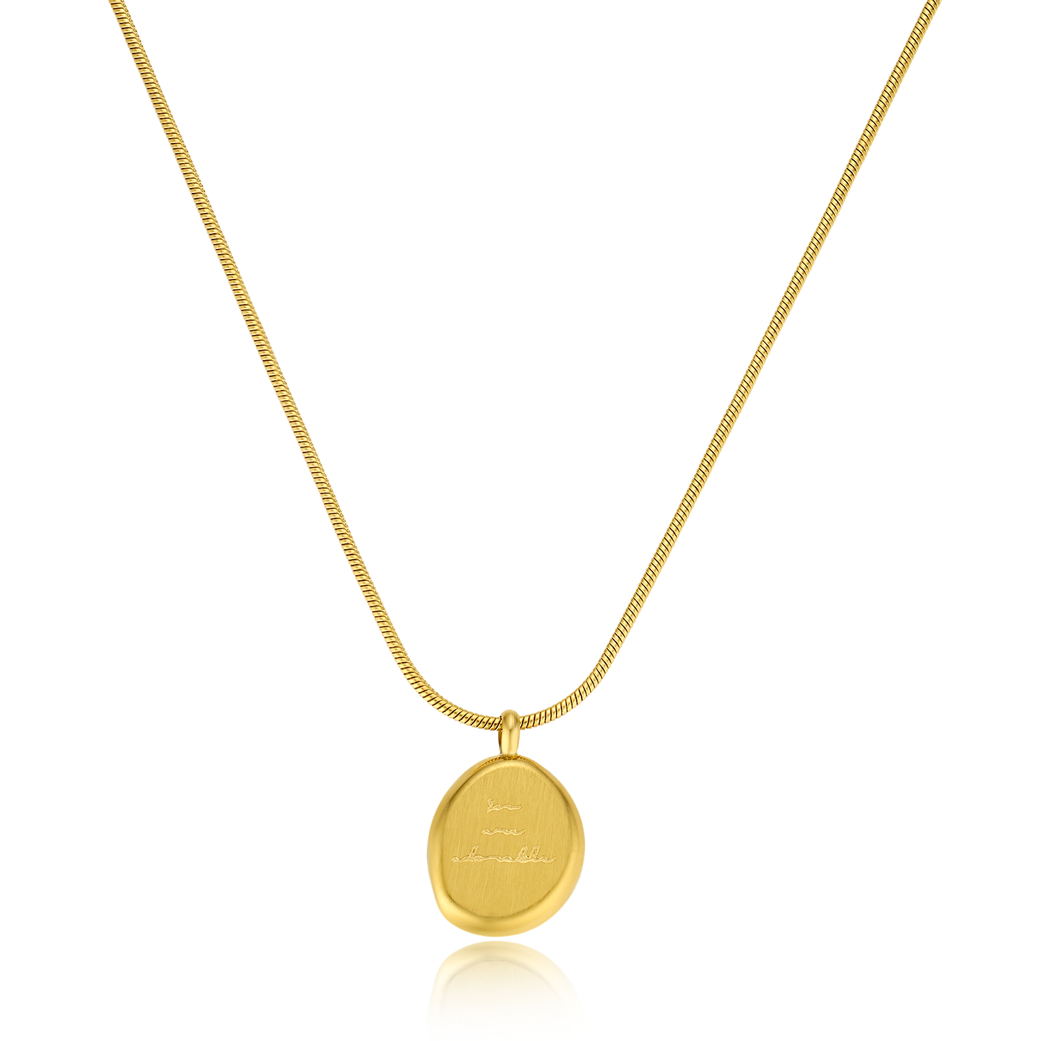 Engraved Medallion Necklace - Gold