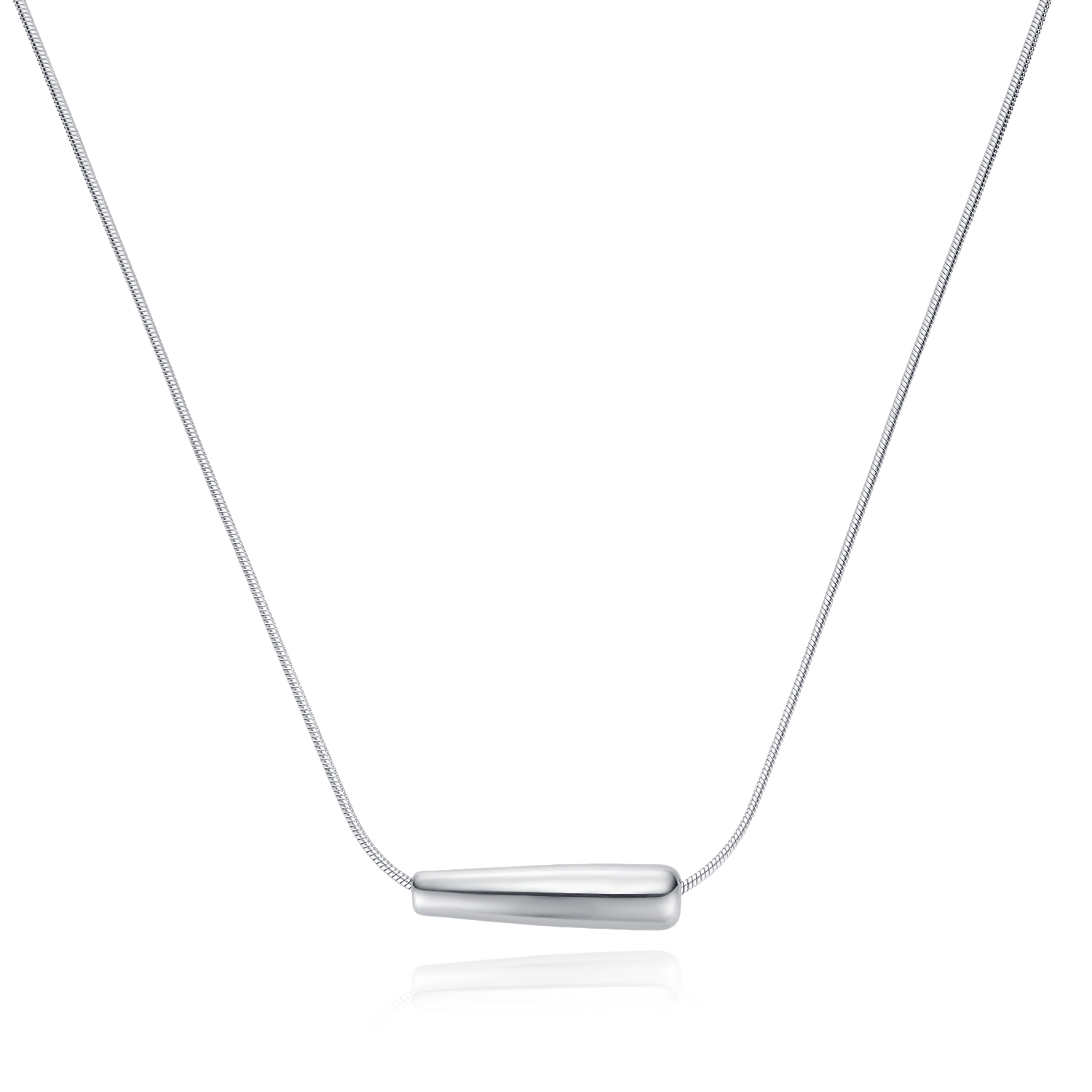 Petite Aubergine Pendant Necklace - Silver