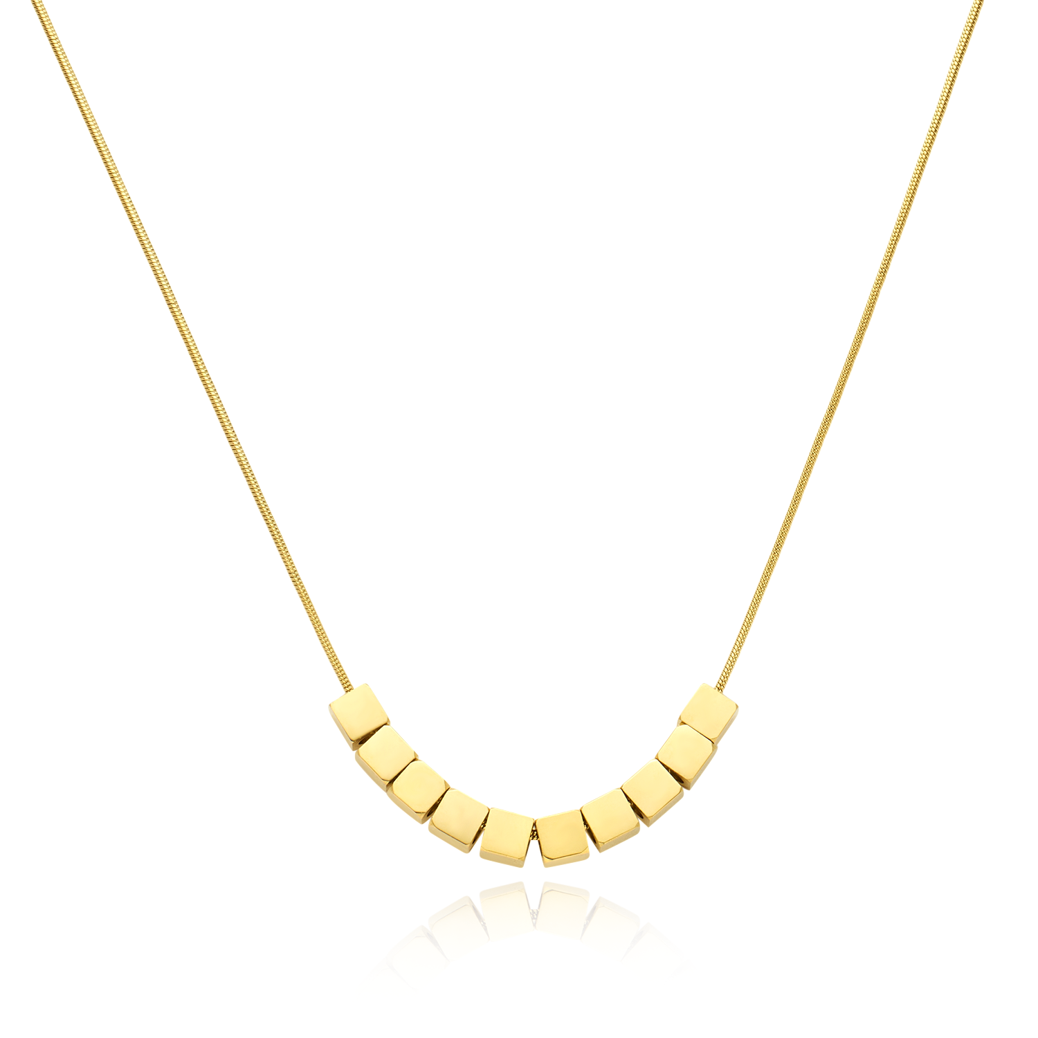 Lillian Square Brick Necklace - Gold