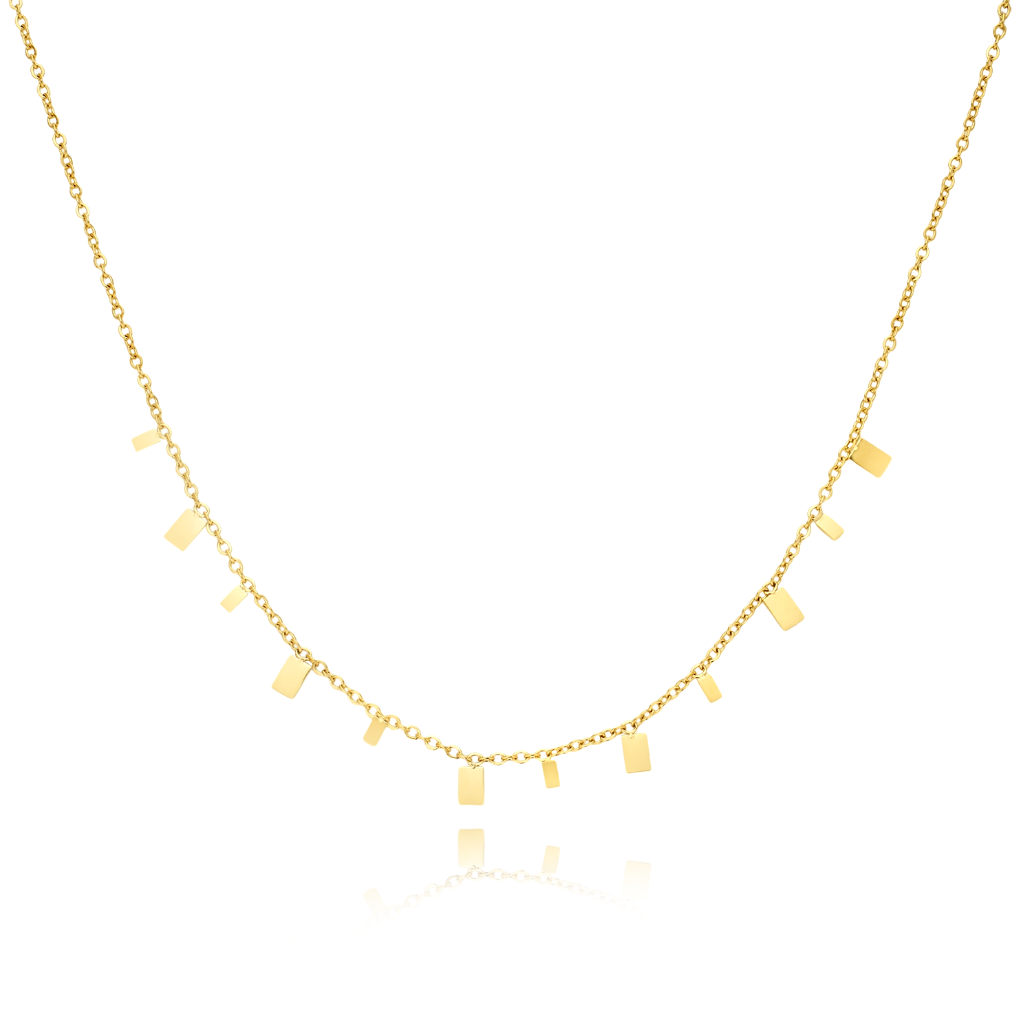 Serena Rectangles Necklace - Gold