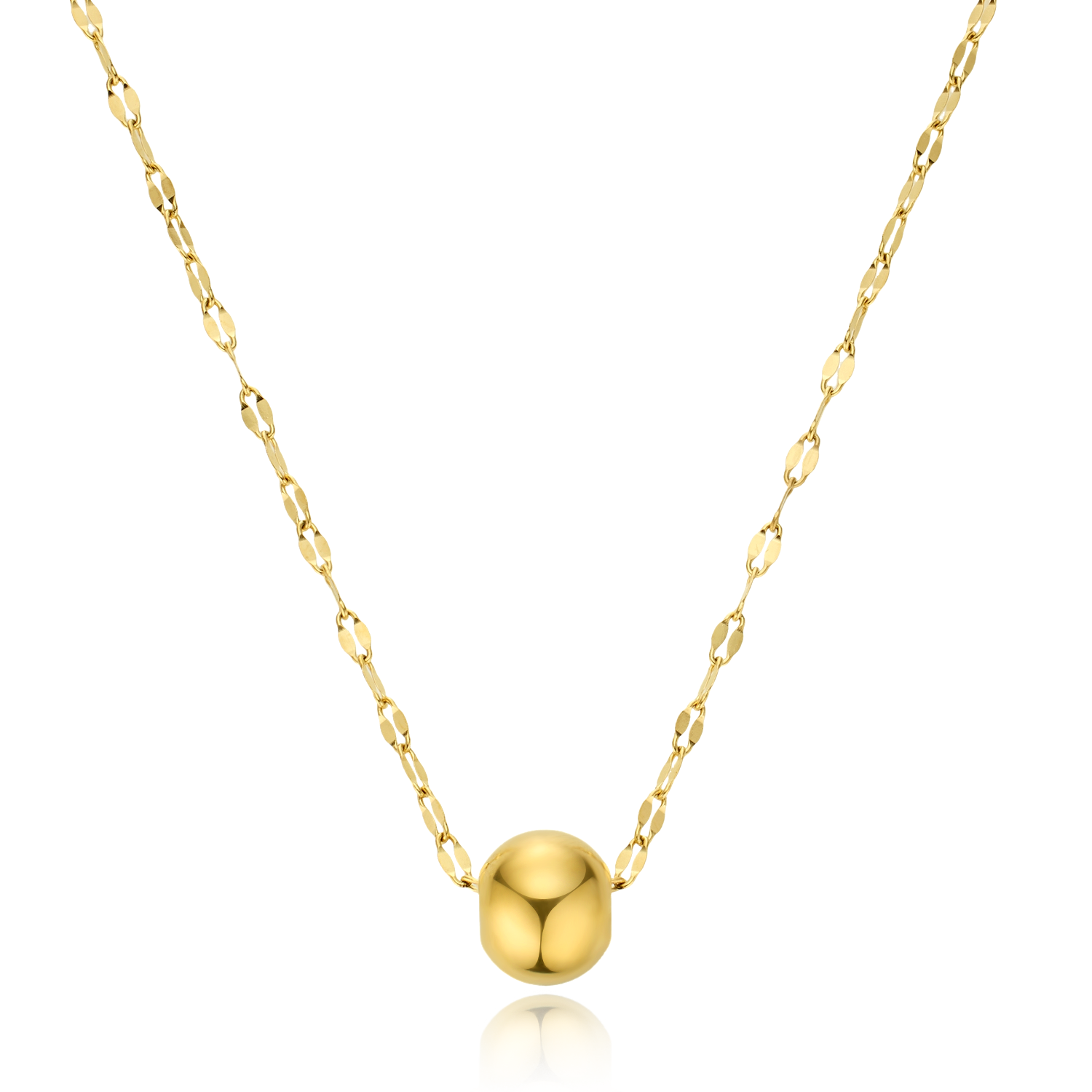 Stella Dainty Golden Ball Pendant Necklace - Gold