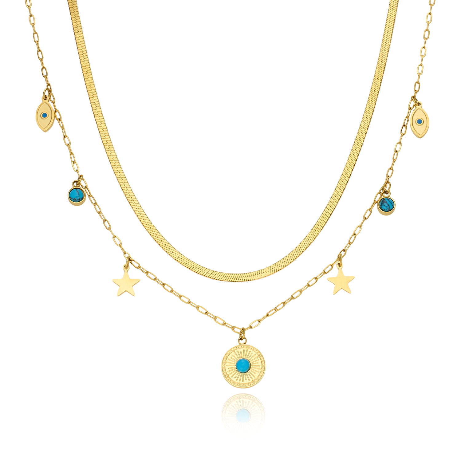 Aurora Starry Eye Necklace - Gold