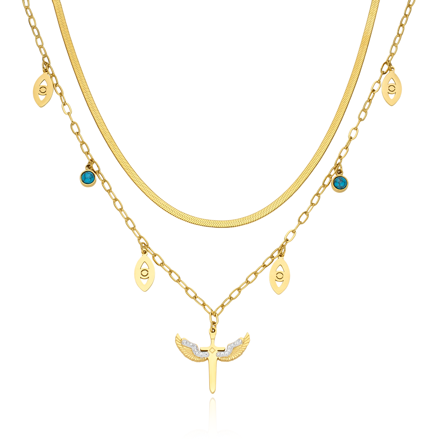 Stella Double Layers Necklace - Gold