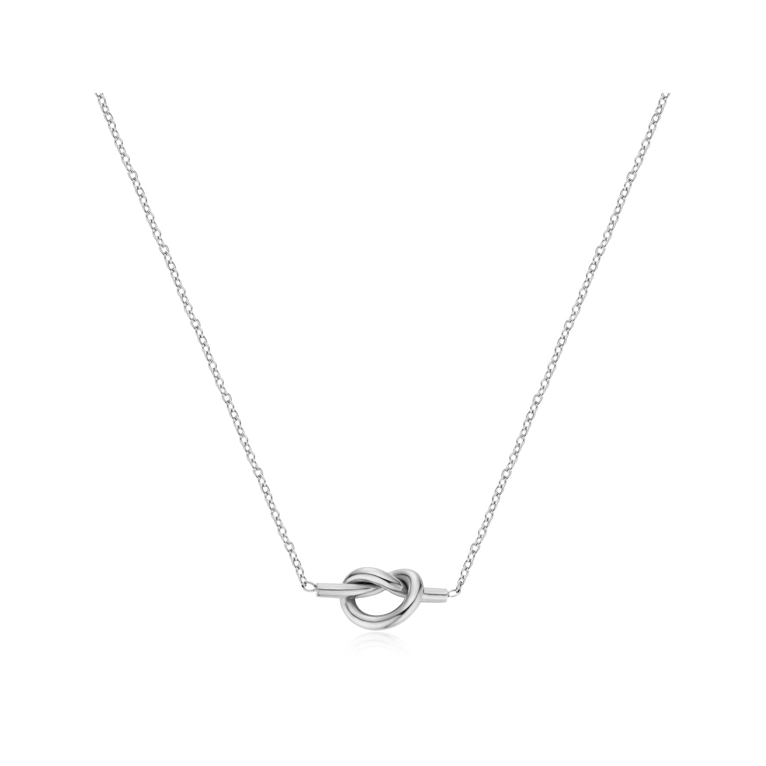 Love Knot Heart Necklace-Silver