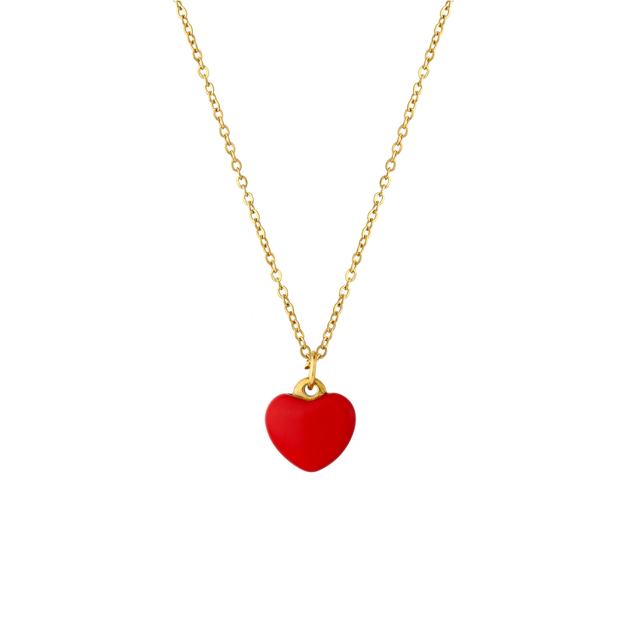 Hera Heart Pendant Necklace- Red/Gold